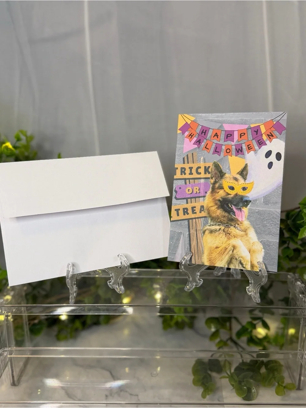 German Shepherd Halloween Greeting Cards Trick or Treat Blank Inside Set of 10